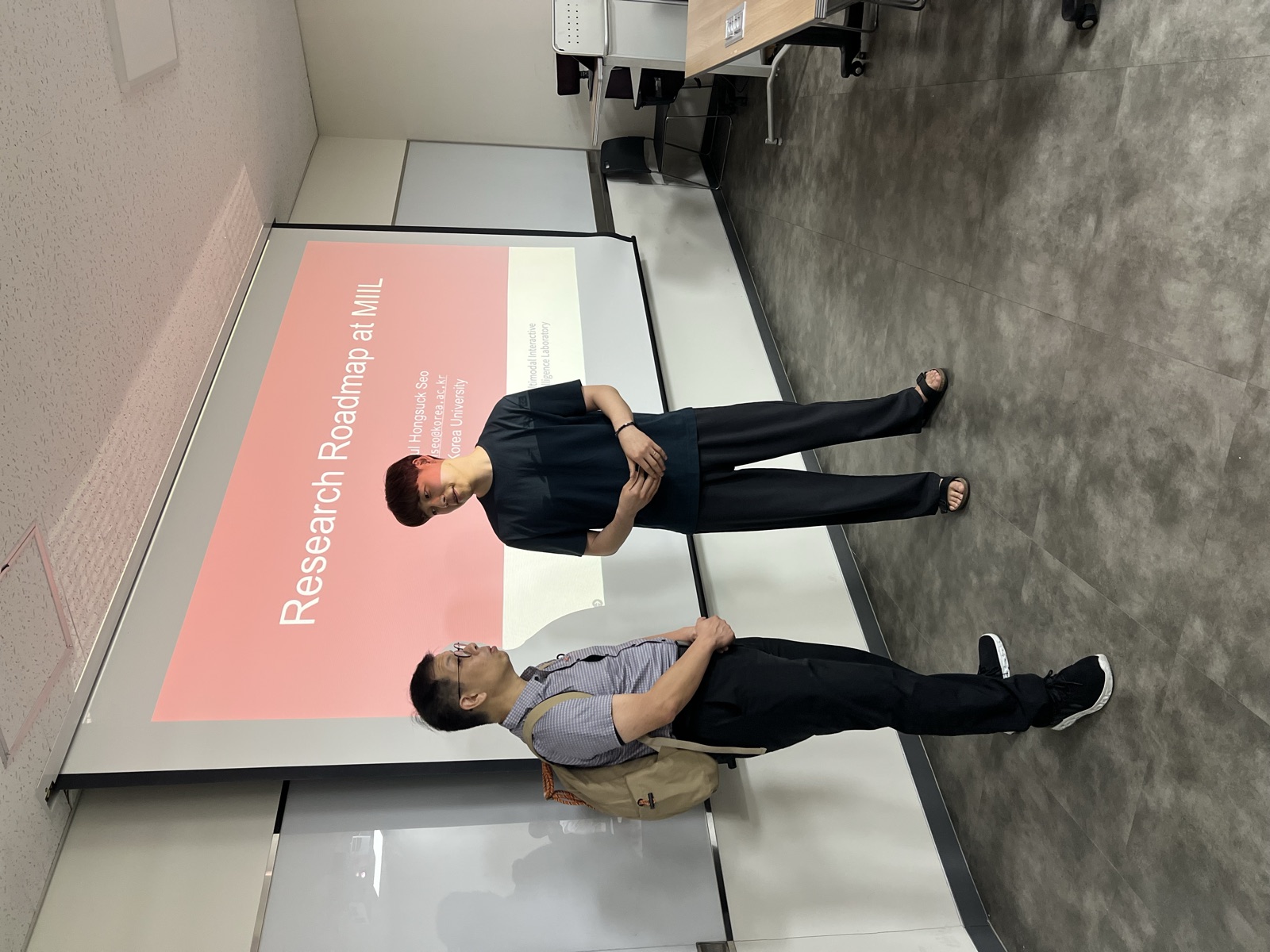 A host introducing the lab's research roadmap