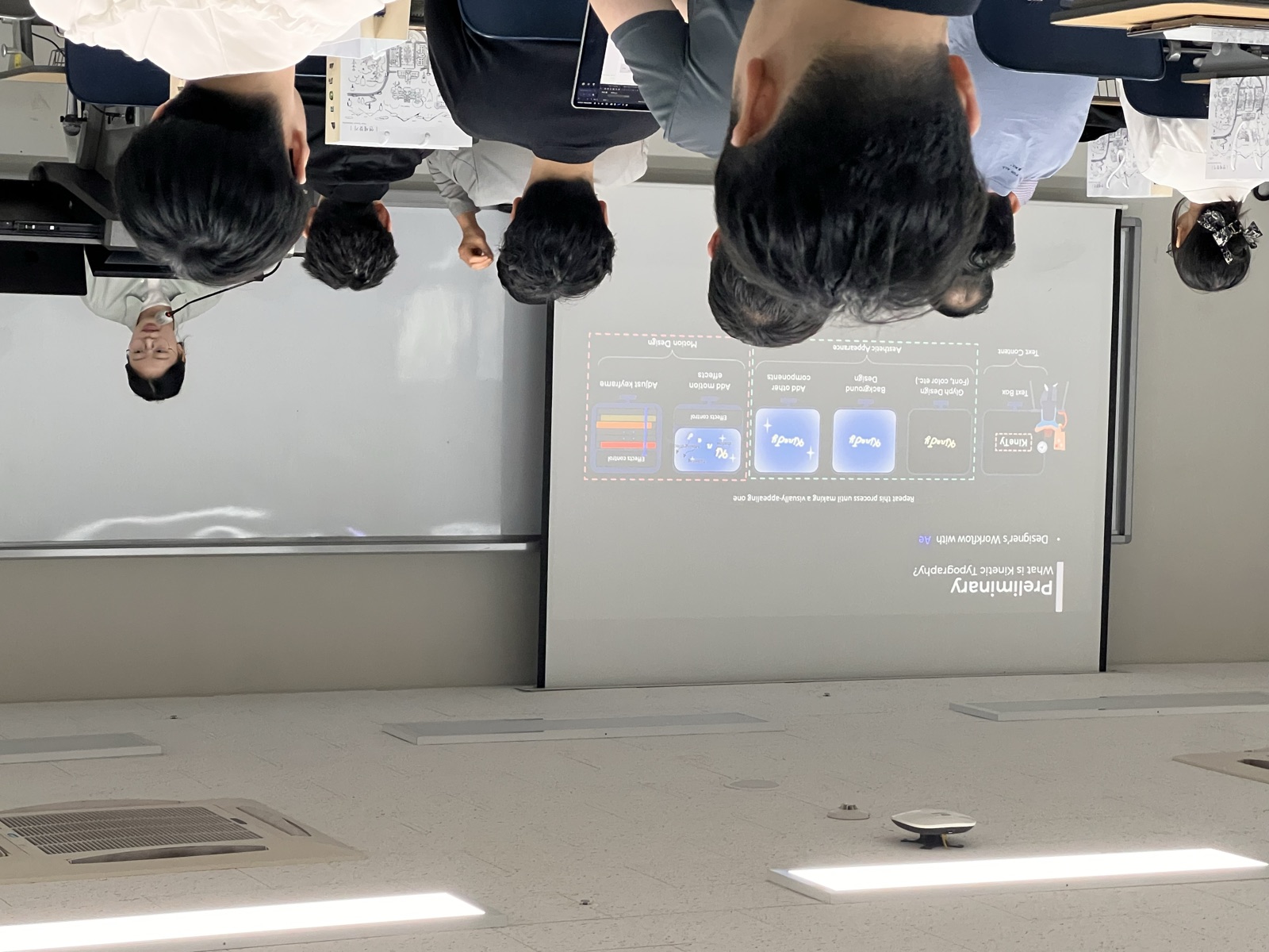 A graduate student presenting a preliminary research idea