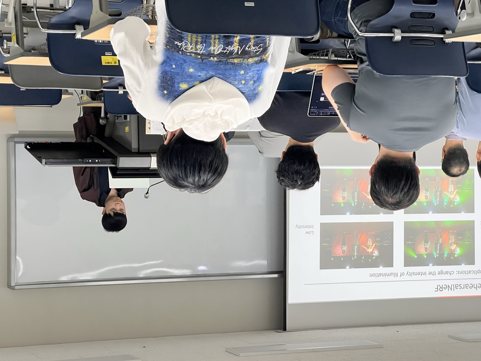 A student presenting computer-vision results